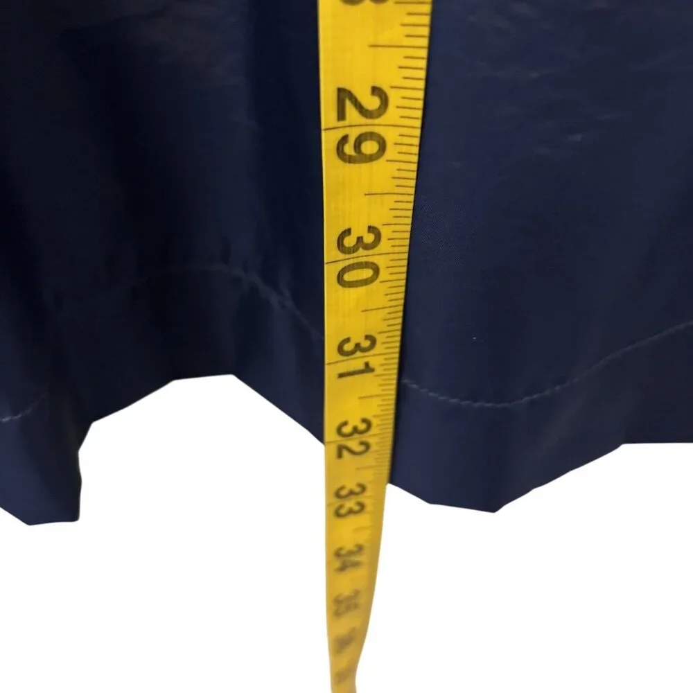 Tulle Navy Blue Coat With Orange Plaid Lining XL Lightweight 3/4 Sleeves Button - Picture 7 of 11